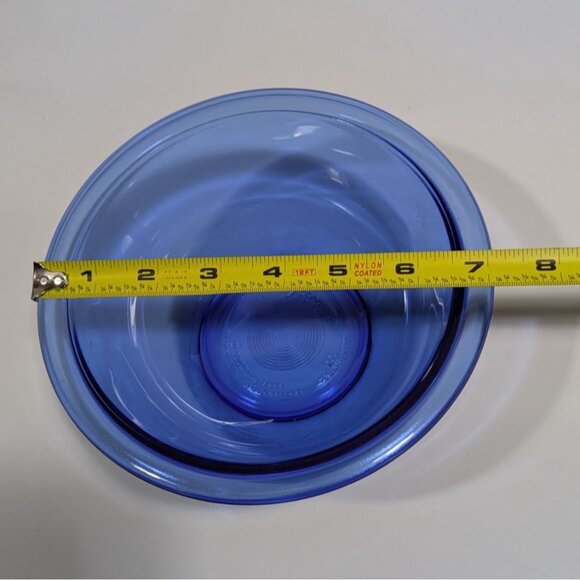 Blue Pyrex 1QT Mixing Bowl Glass Kitchenware - Picture 7 of 16